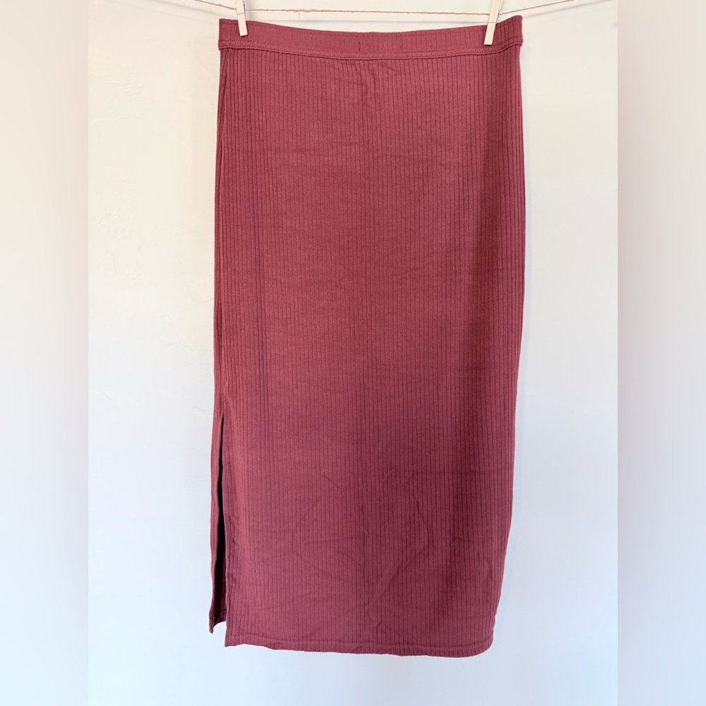 Abercrombie & Fitch Ribbed Pencil Skirt - Mauve